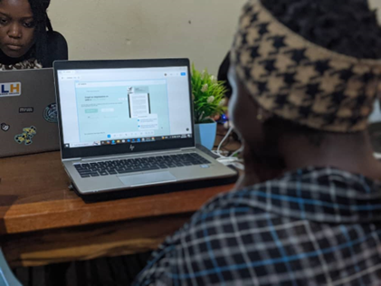 Figure 3: Image of the female software developer working on the Fexify CV